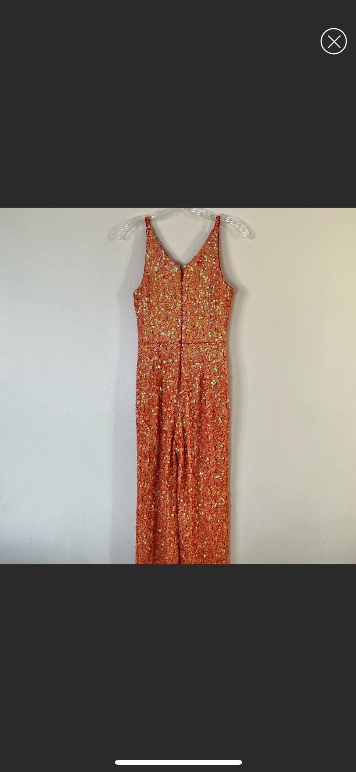 Dress the Population Size S Prom Orange Formal Jumpsuit on Queenly
