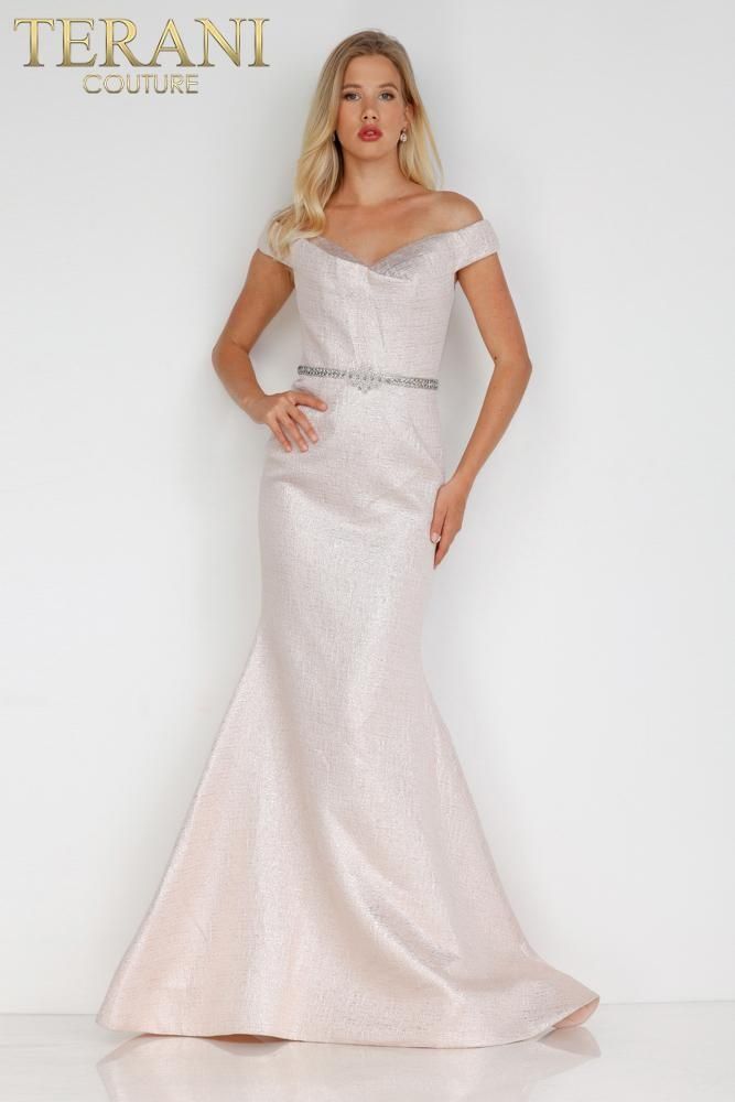 Style 231E0311 Terani Couture Plus Size 16 Pageant Rose Gold Mermaid Dress on Queenly