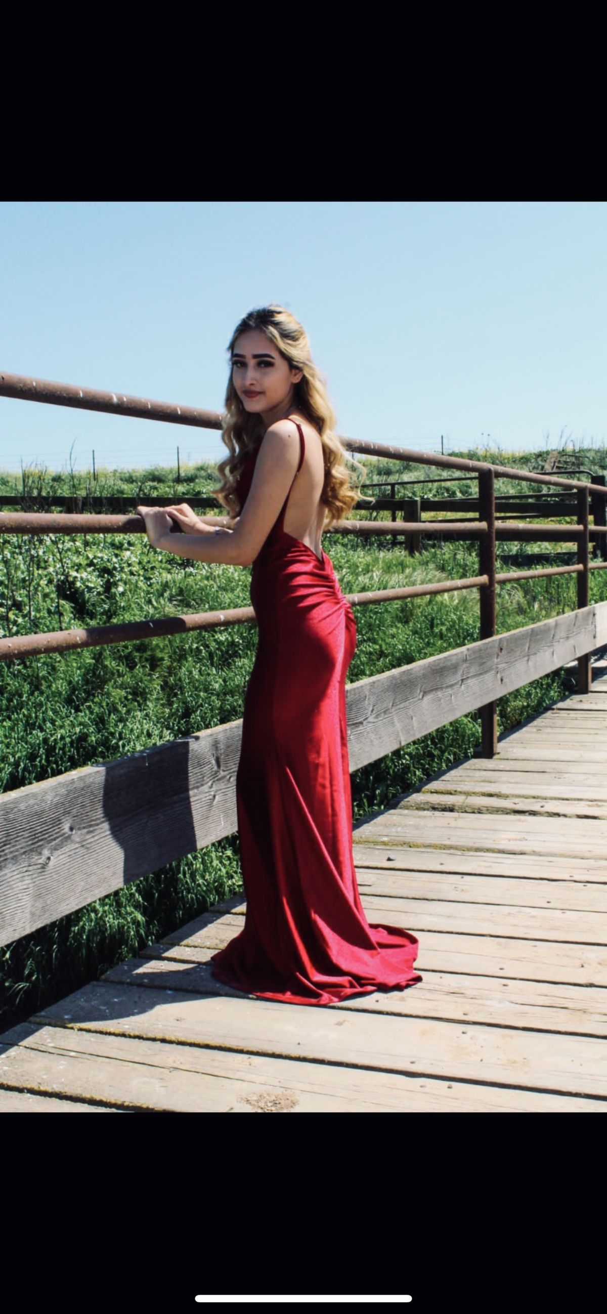 Size 0 Prom Burgundy Red Mermaid Dress on Queenly