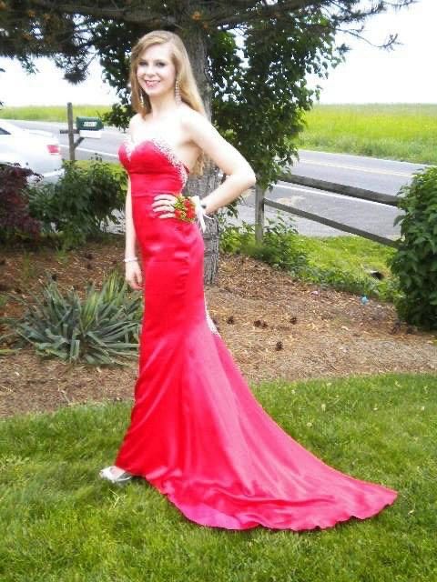 Tiffany Designs Size 2 Prom Red Side Slit Dress on Queenly