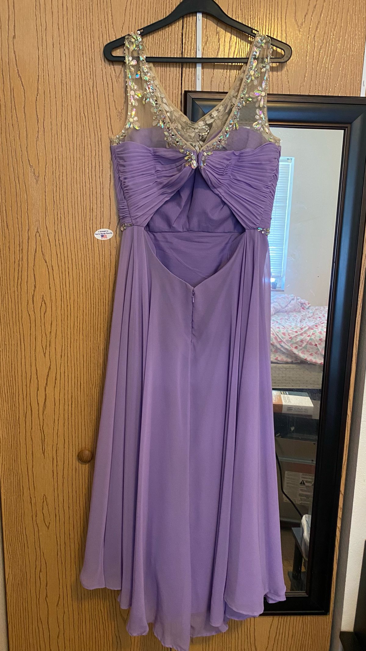 Plus Size 16 Prom Purple A-line Dress on Queenly
