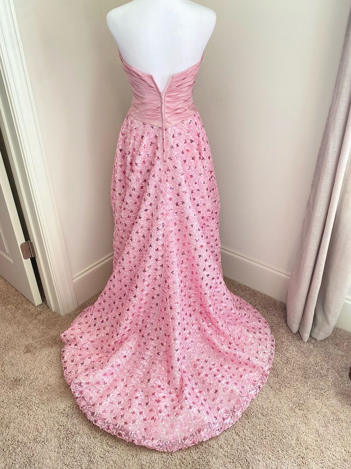Posh Precious Size 0 Prom Strapless Lace Light Pink Cocktail Dress on Queenly