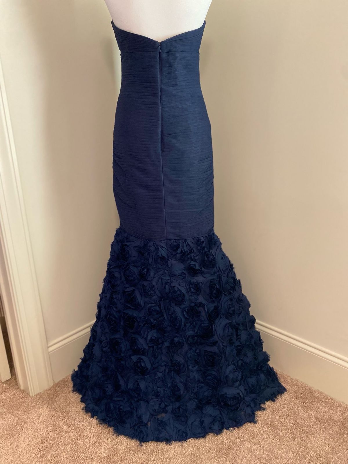JS Collections Size 4 Pageant Strapless Navy Blue Mermaid Dress on Queenly