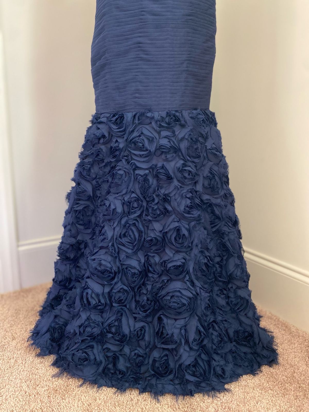 JS Collections Size 4 Pageant Strapless Navy Blue Mermaid Dress on Queenly