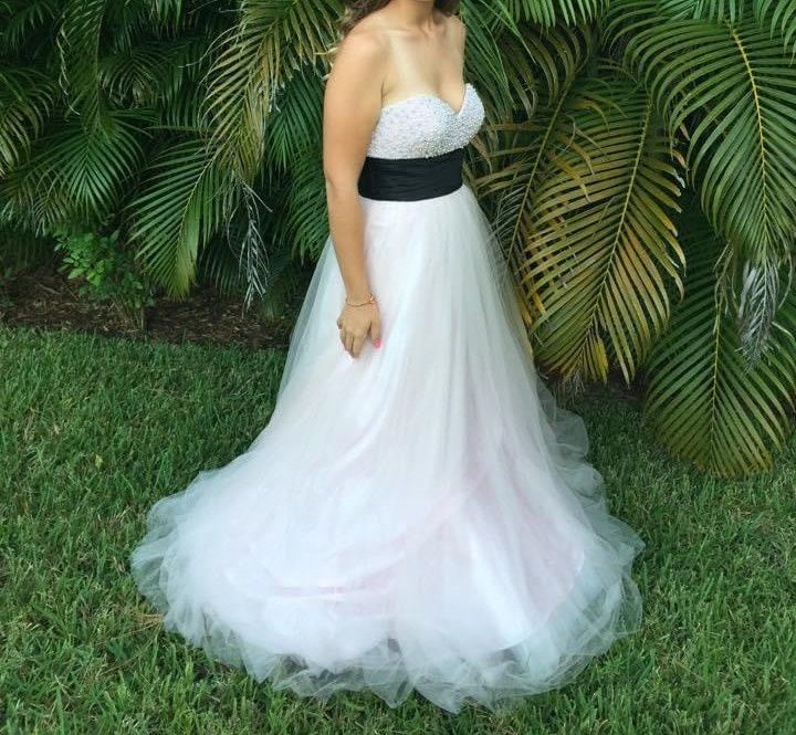Jovani Size 12 Prom Strapless Sequined Light Pink Ball Gown on Queenly