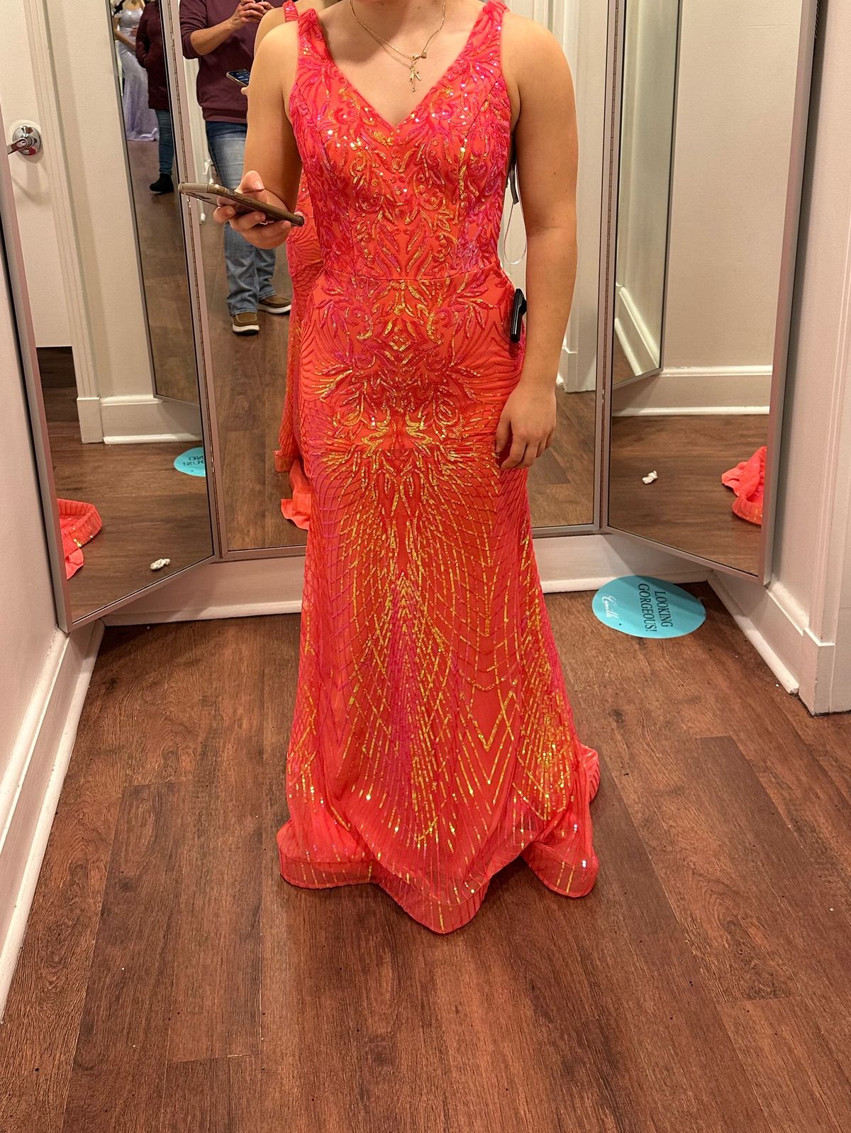 Camille La Vie Size 4 Prom Coral Floor Length Maxi on Queenly