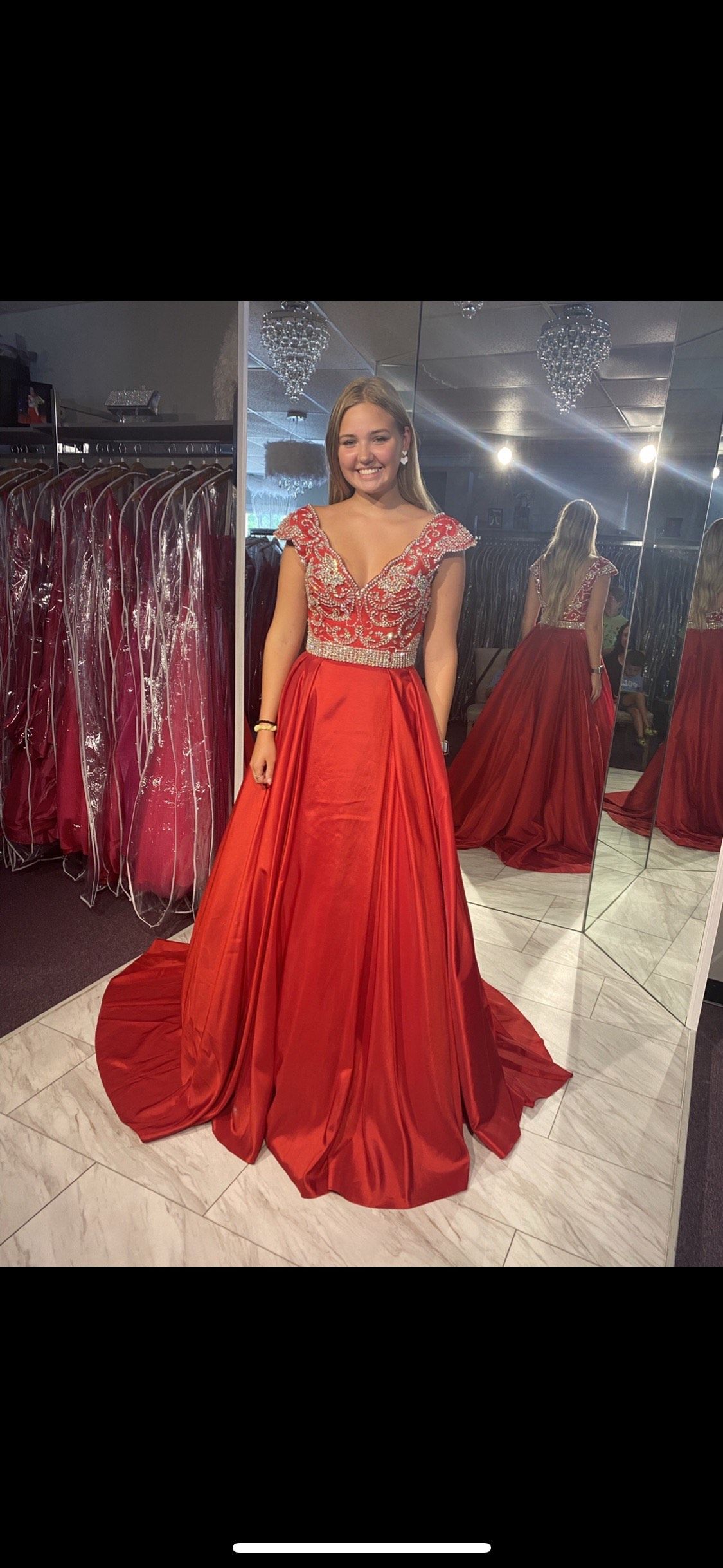 Johnathan Kayne Size 8 Red Ball Gown on Queenly