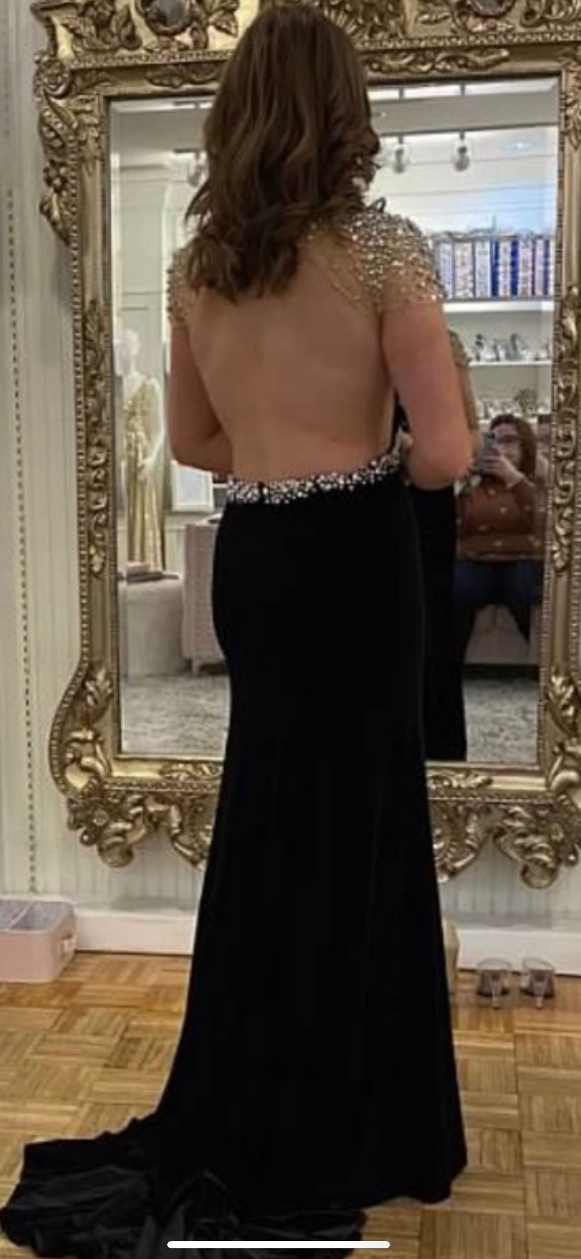 Panoply Size 2 Prom Velvet Black Side Slit Dress on Queenly