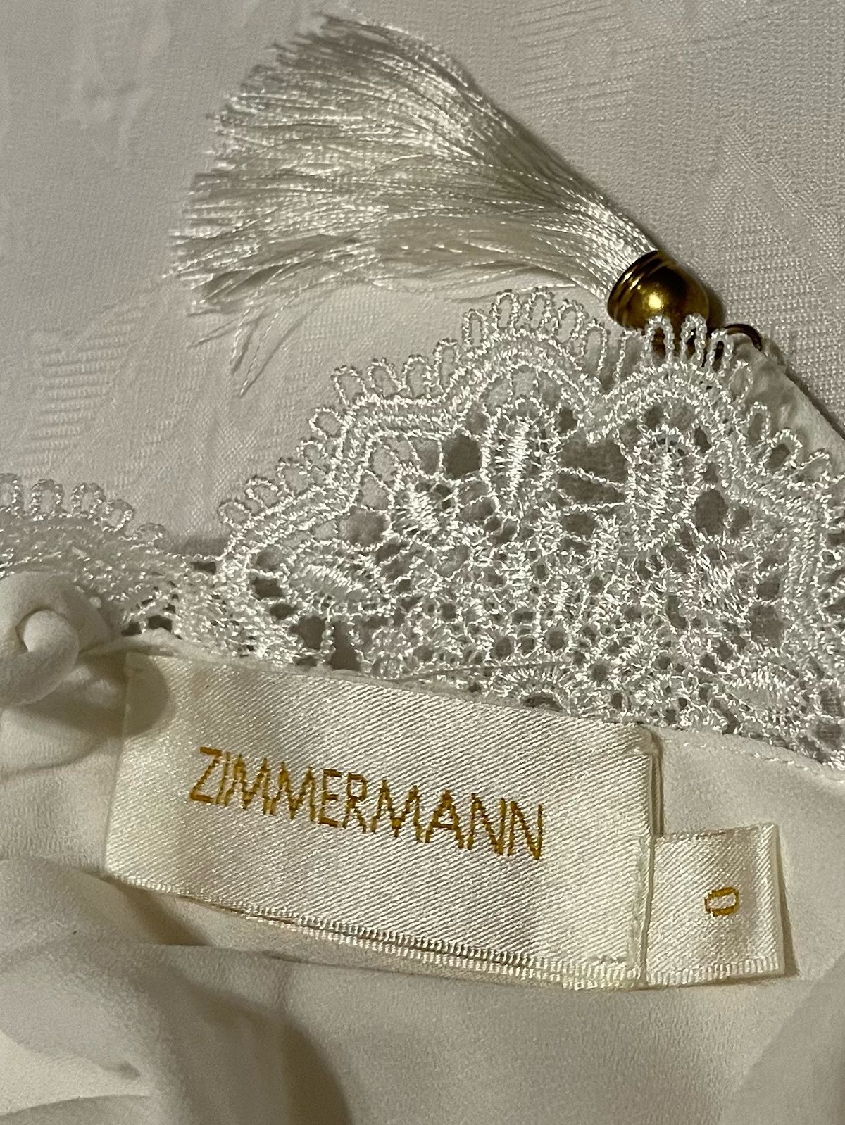 Zimmermann Size 4 Wedding Lace White A-line Dress on Queenly