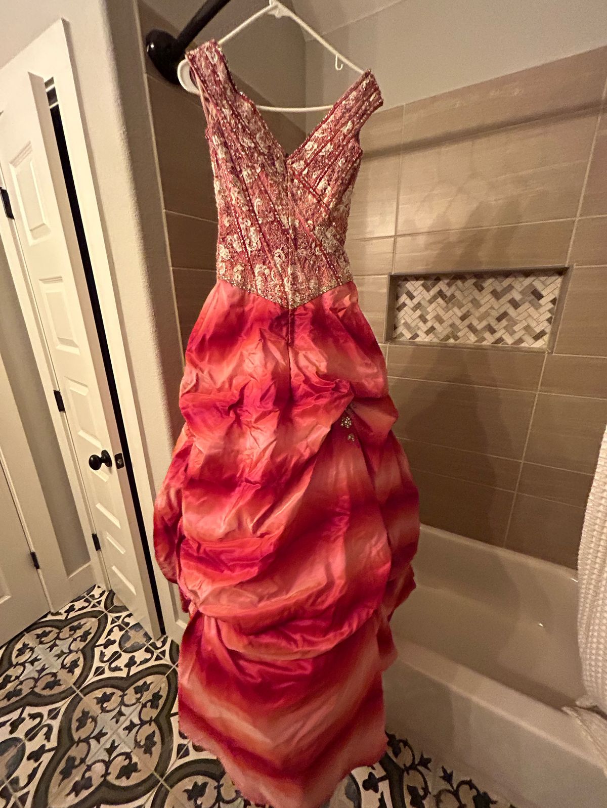 Size 2 Pageant Off The Shoulder Pink Ball Gown on Queenly