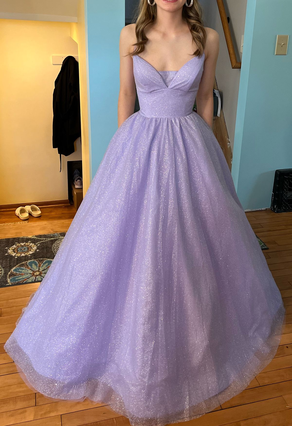 Sherri Hill Size 6 Prom Sequined Light Purple Ball Gown on Queenly