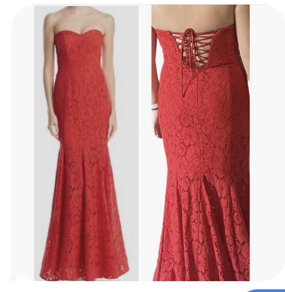 Size 8 Prom Red Mermaid Dress on Queenly