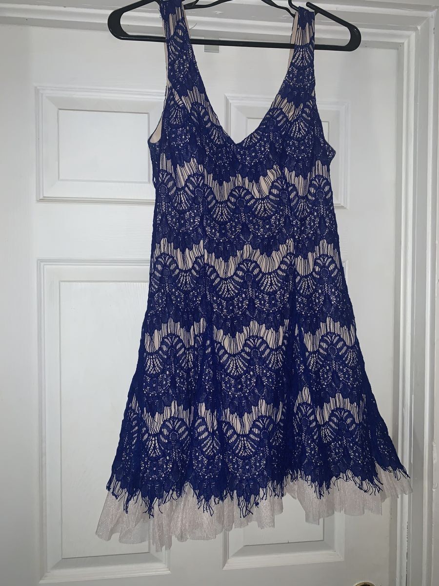 Size 12 Homecoming Lace Light Blue Cocktail Dress on Queenly