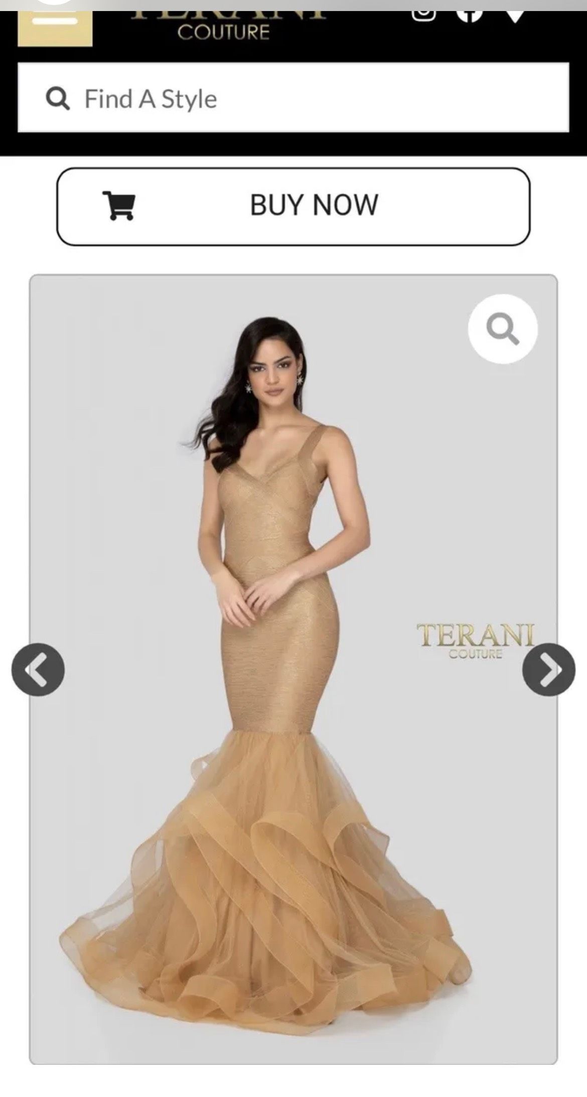 Terani Couture Size 10 Prom Gold Mermaid Dress on Queenly