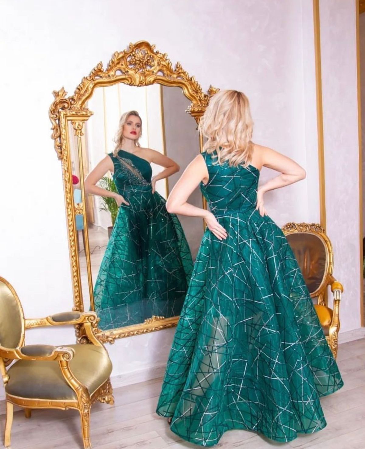 Size 6 Green Ball Gown on Queenly