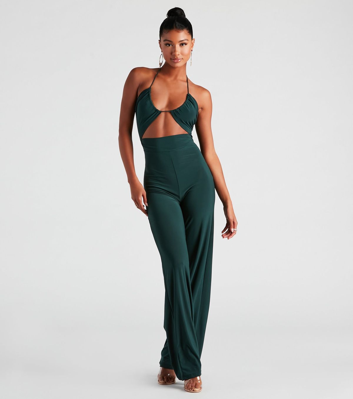 green prom jumpsuit