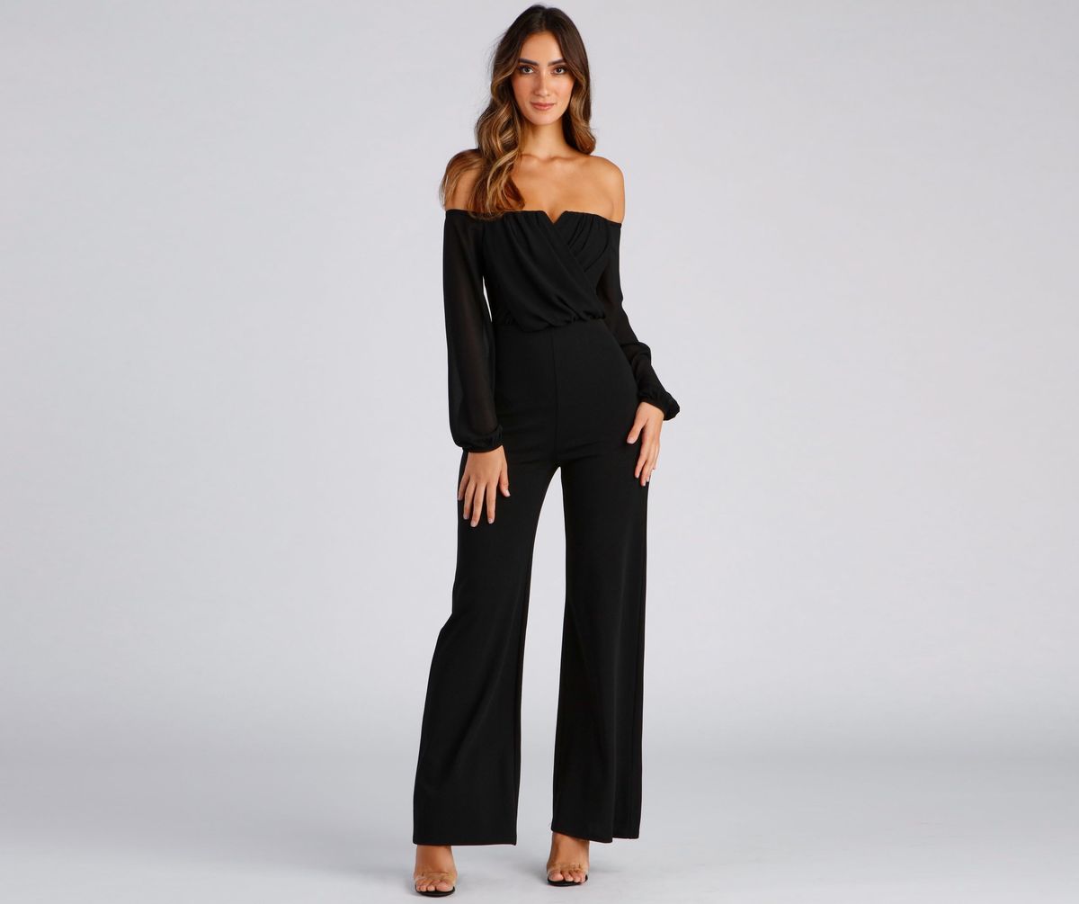 Style 06502-0724 Windsor Size XS Long Sleeve Black Formal Jumpsuit on Queenly