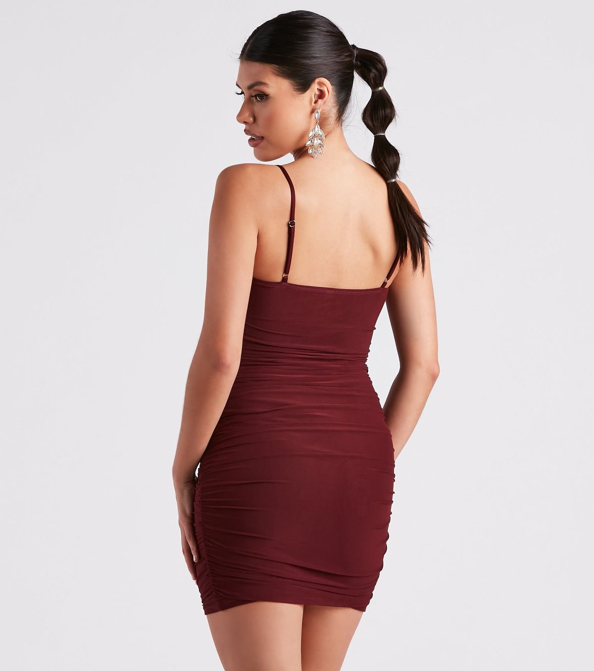 Style 05101-1863 Windsor Size L Nightclub Sheer Red Cocktail Dress on Queenly