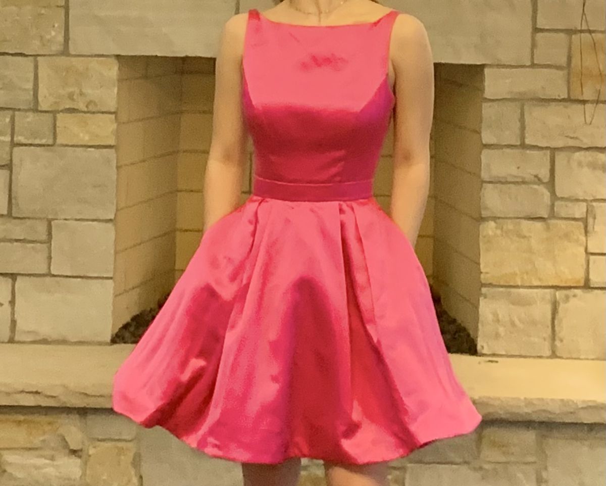 Sherri Hill Size 2 High Neck Hot Pink Cocktail Dress on Queenly