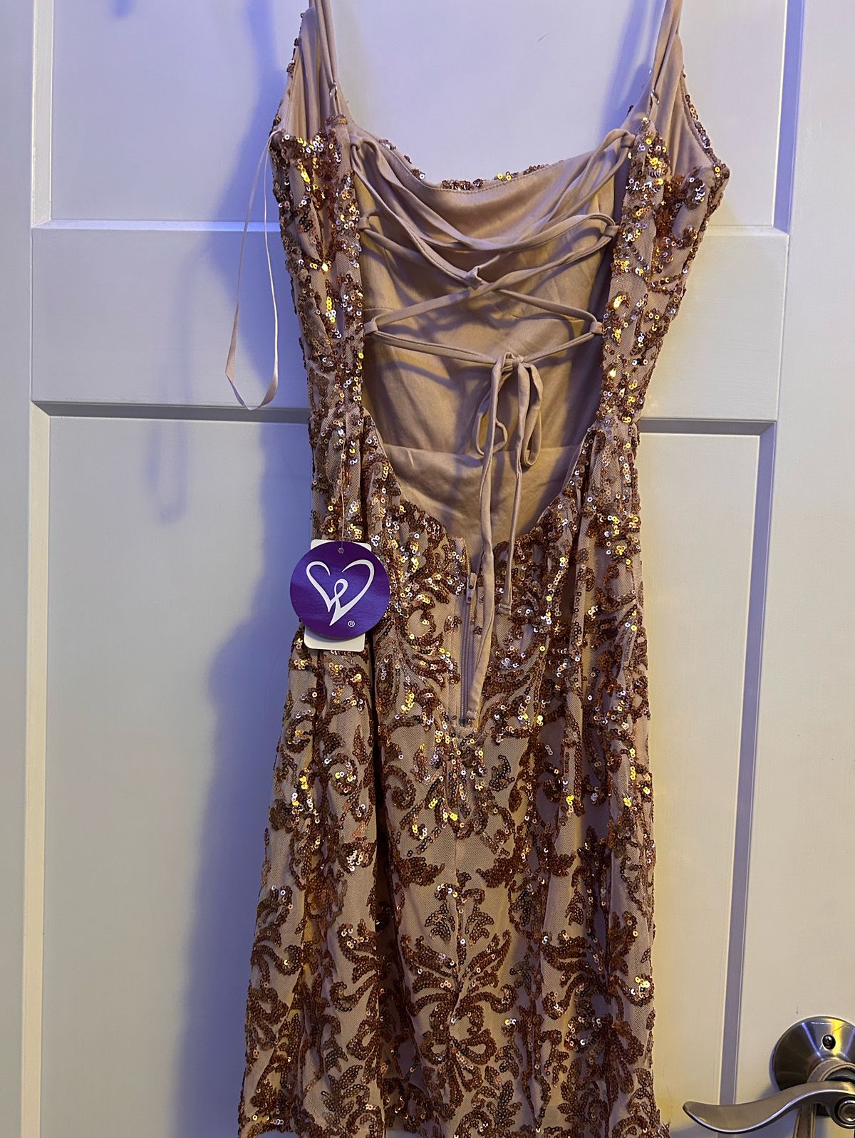 Windsor Size S Homecoming Satin Gold Cocktail Dress on Queenly