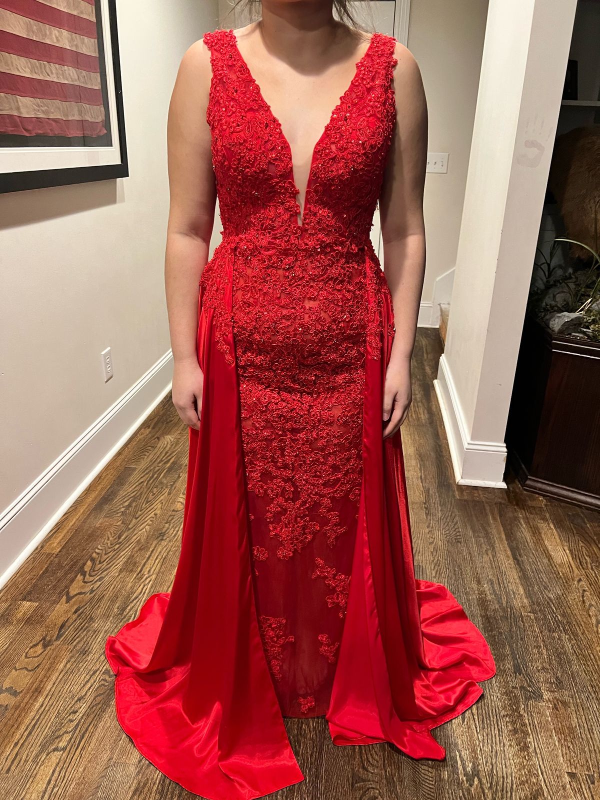 Sherri Hill Size 8 Prom Red Floor Length Maxi on Queenly