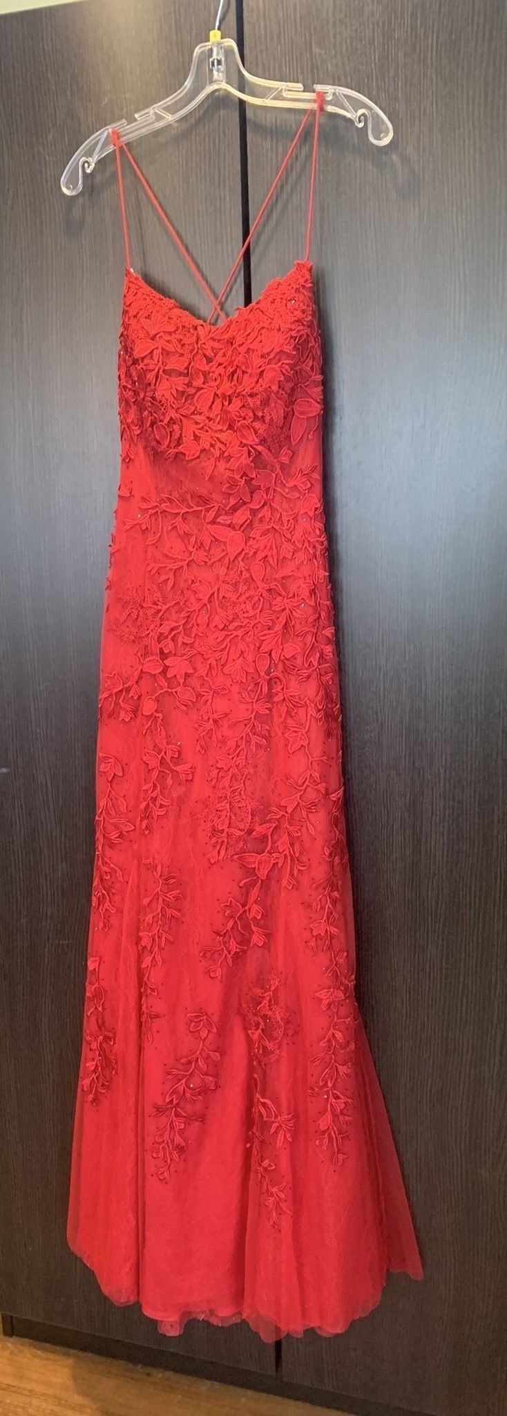 Sherri Hill Size 6 Prom Lace Red Mermaid Dress on Queenly