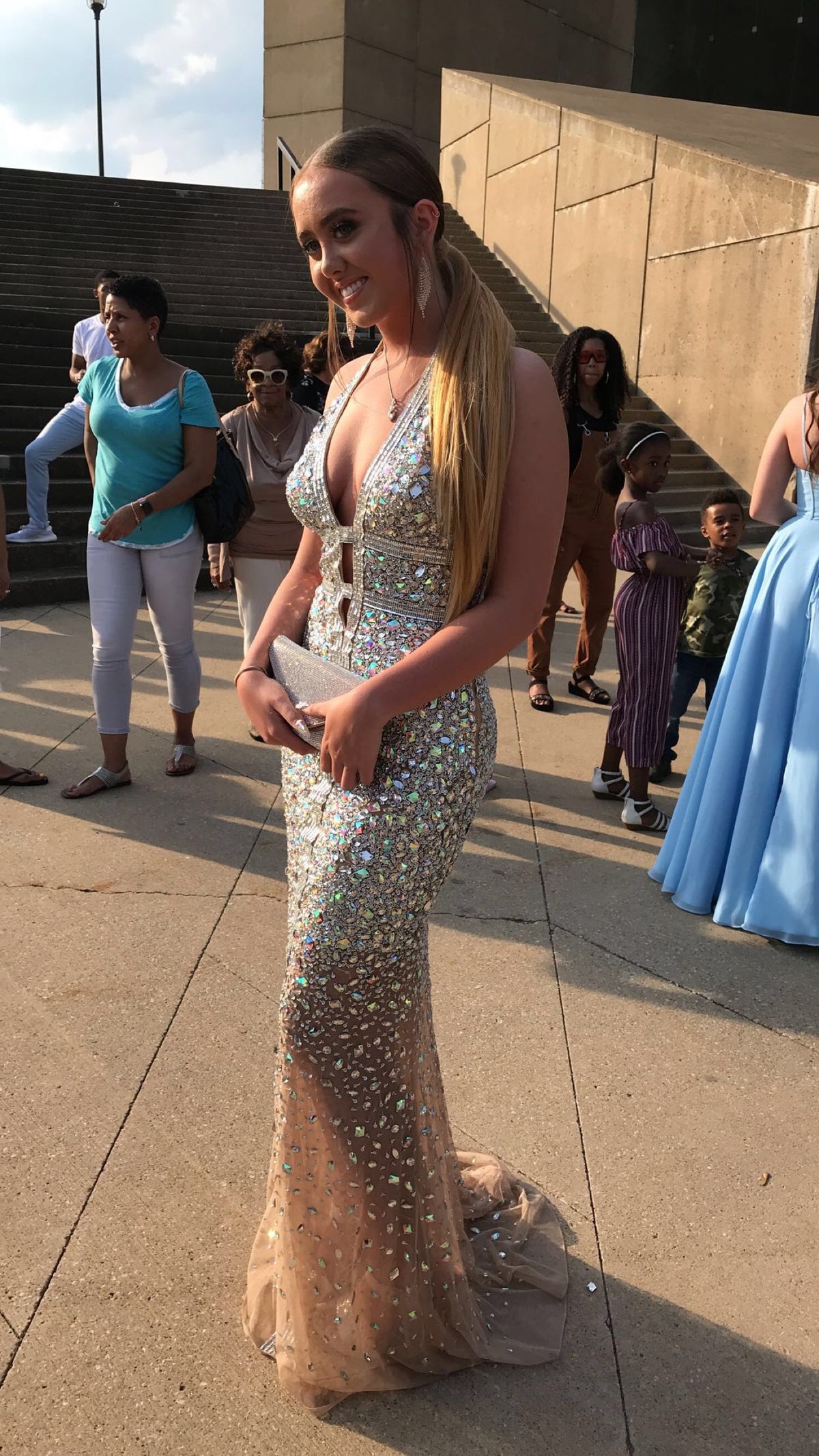 Size 2 Prom Nude Dress With Train on Queenly