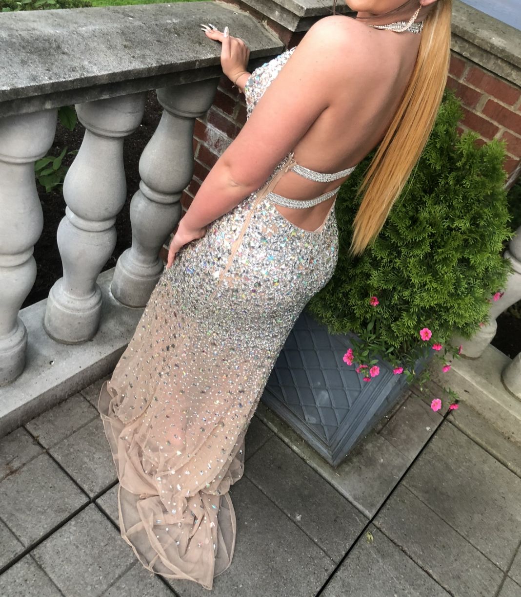 Size 2 Prom Nude Dress With Train on Queenly