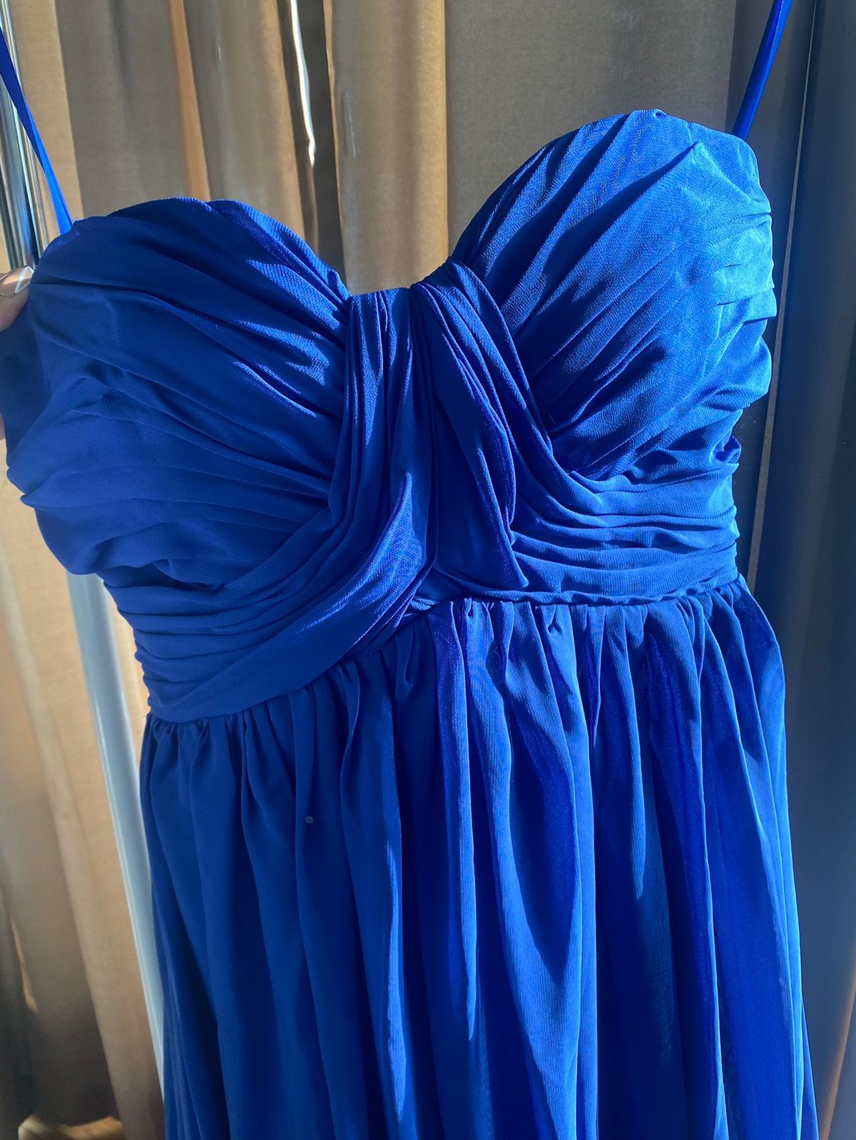 Size 4 Bridesmaid Royal Blue Dress With Train on Queenly