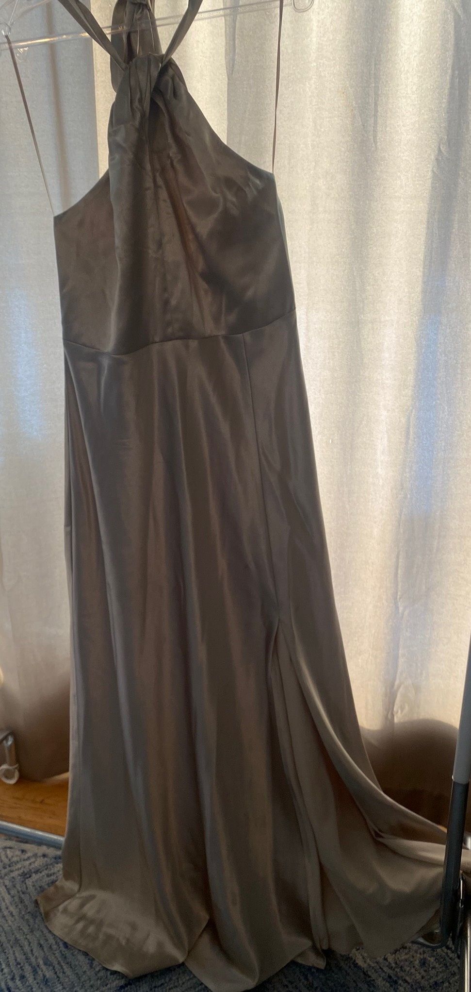 Bridy Grey Size M Bridesmaid Nude Floor Length Maxi on Queenly
