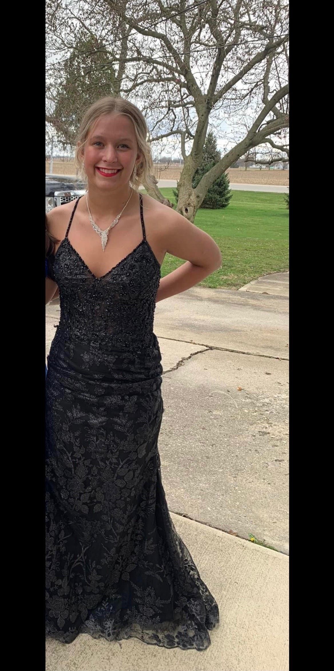 MoriLee Size 8 Prom Sequined Black Mermaid Dress on Queenly