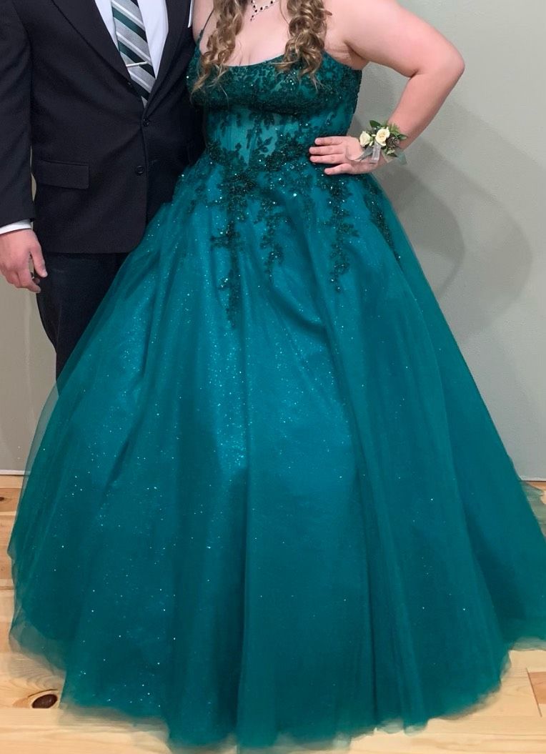 MoriLee Plus Size 20 Prom Green Ball Gown on Queenly