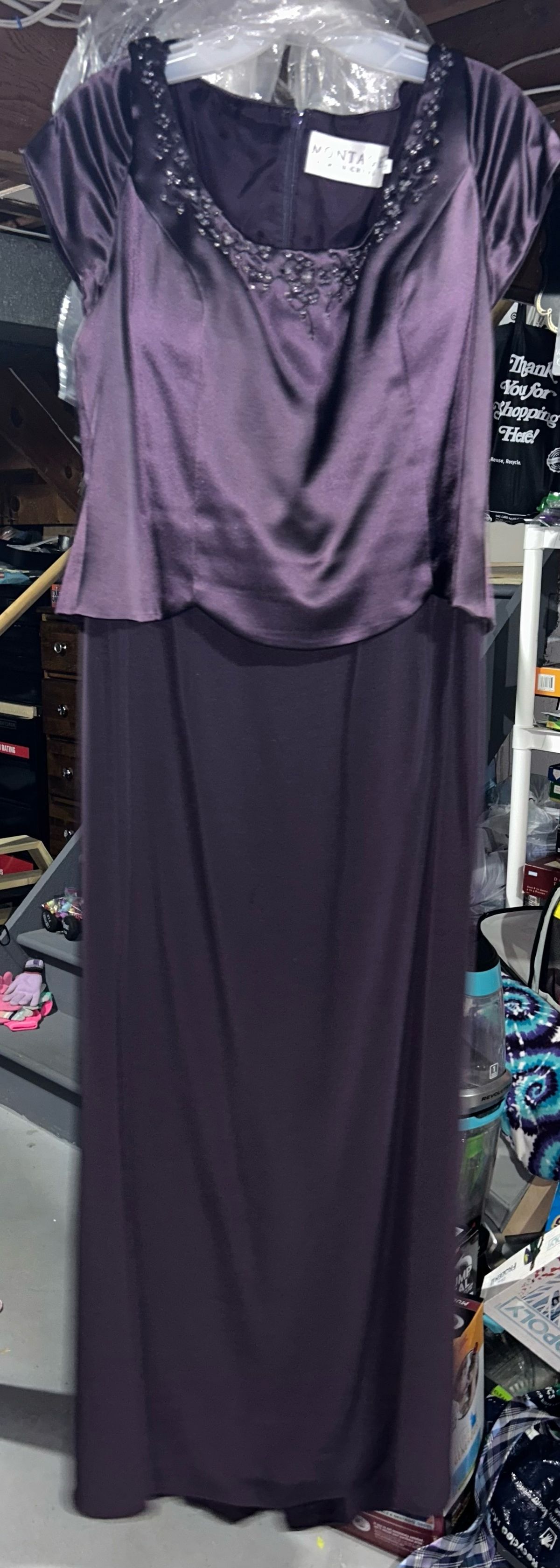 Size 14 Wedding Guest Purple Floor Length Maxi on Queenly