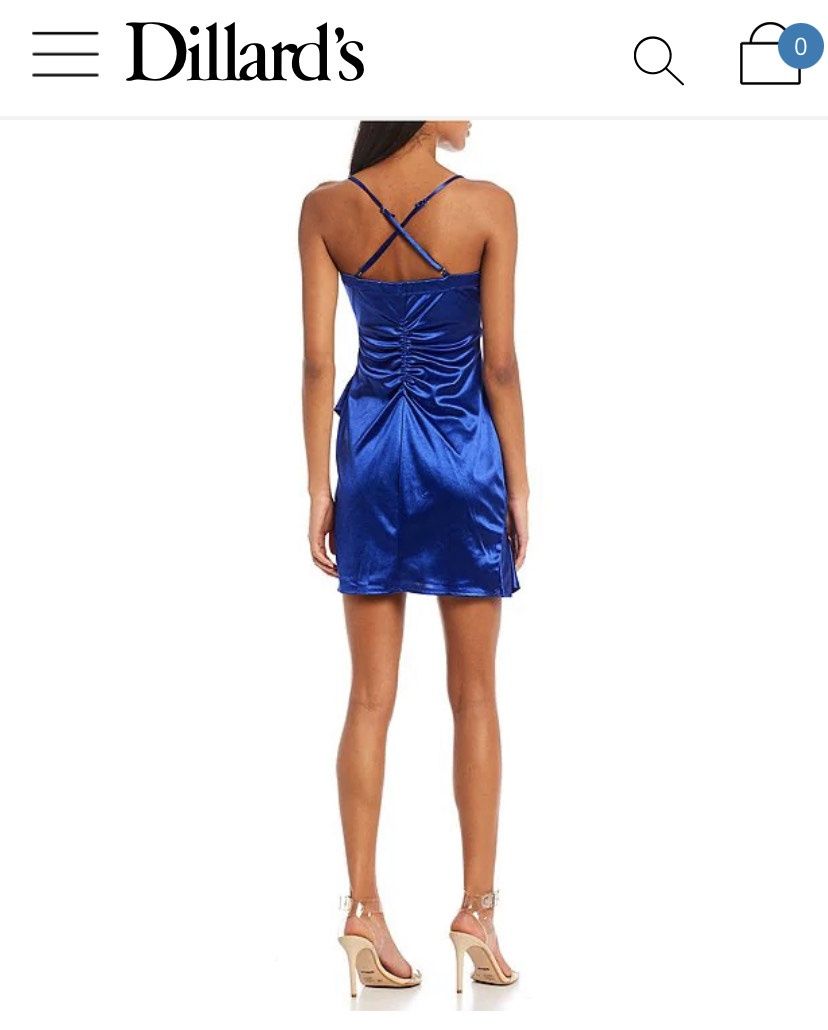 Size L Homecoming Satin Royal Blue Cocktail Dress on Queenly