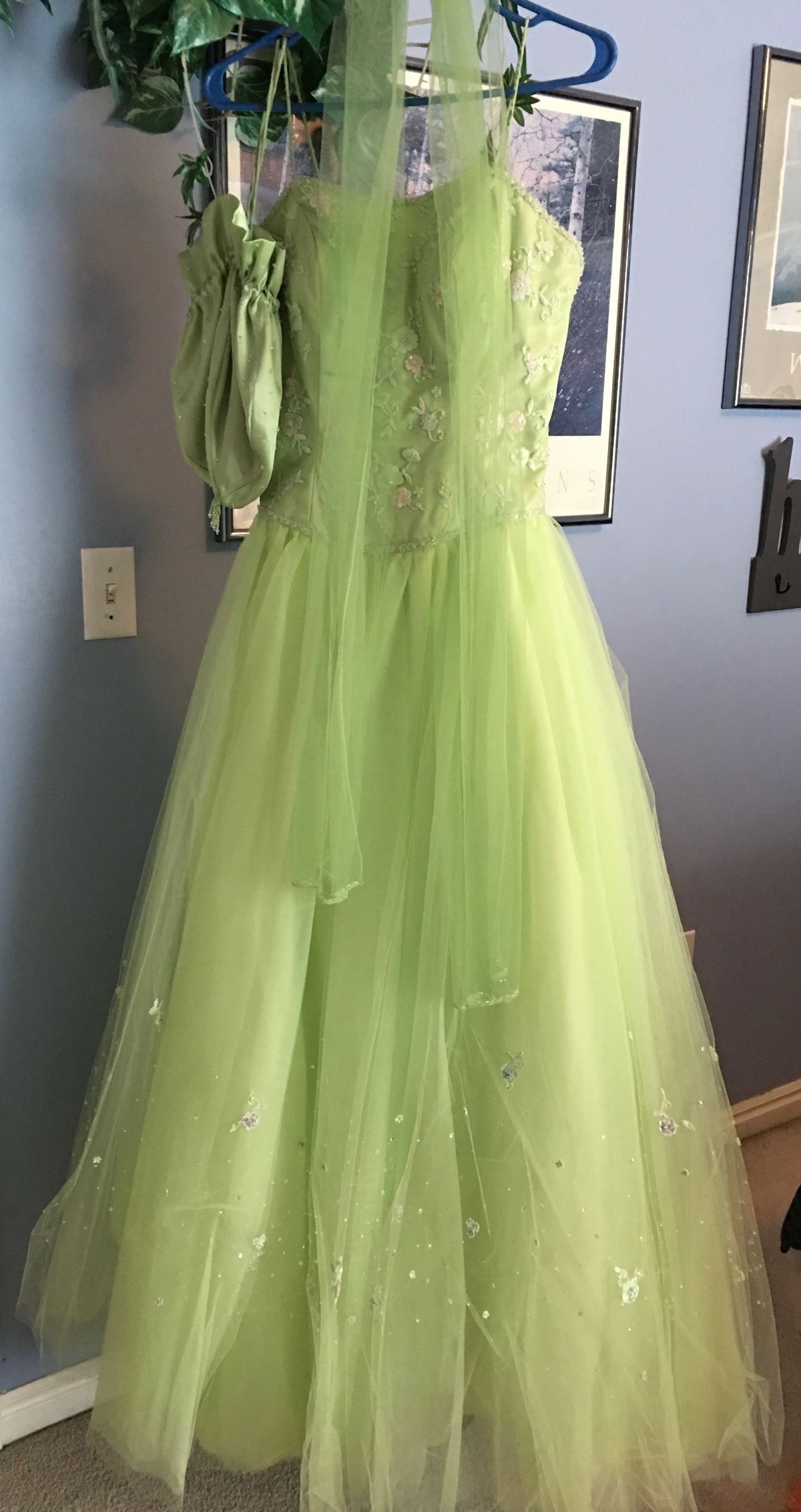 MoriLee Size 10 Prom Sequined Green Ball Gown on Queenly