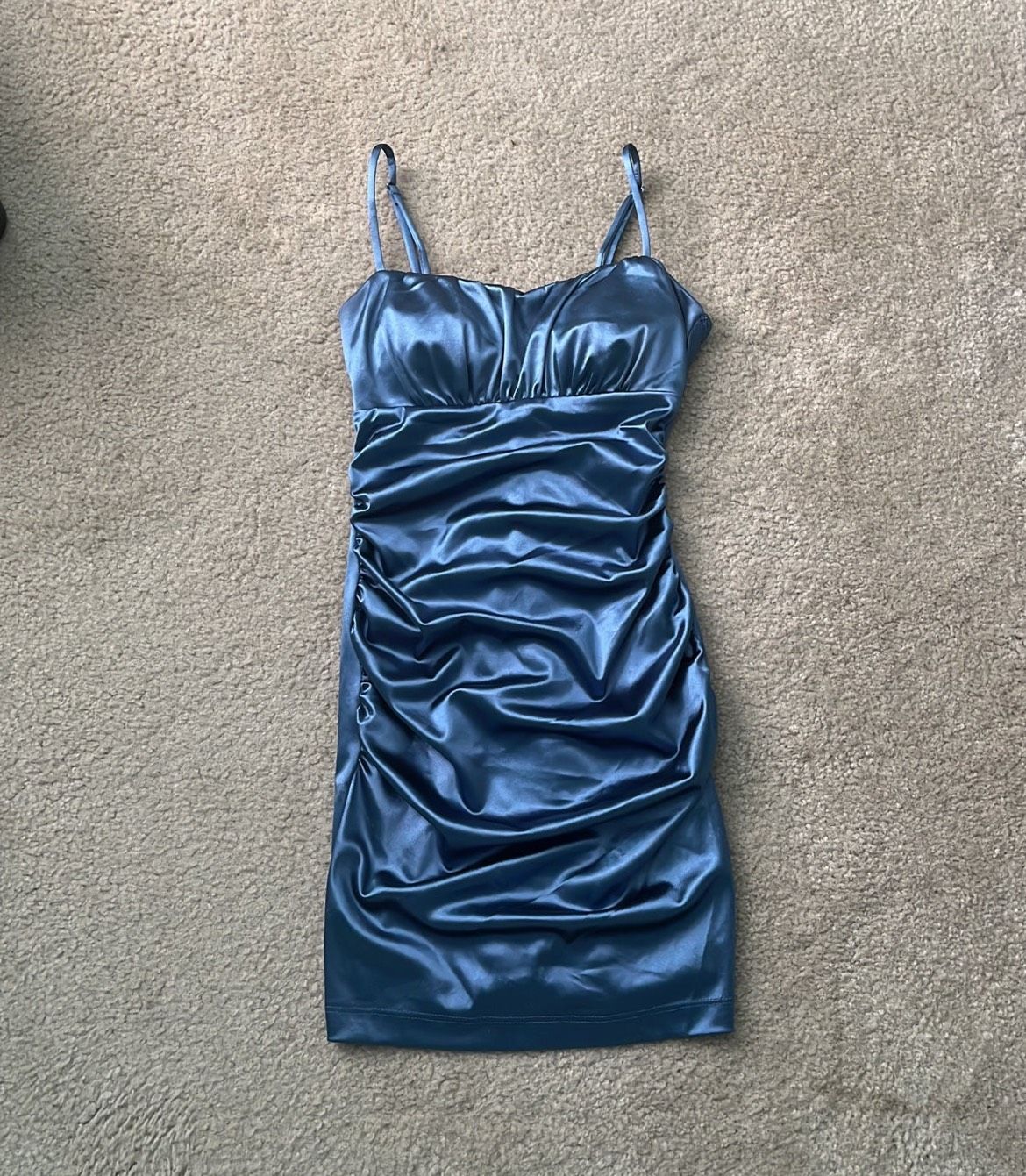 Honey and Rosie Size S Homecoming Satin Blue Cocktail Dress on Queenly