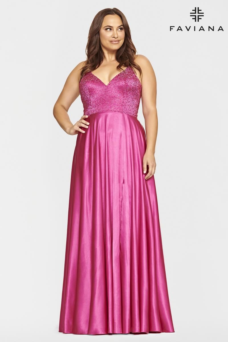 Style 9524 Faviana Size 12 Pink Floor Length Maxi on Queenly