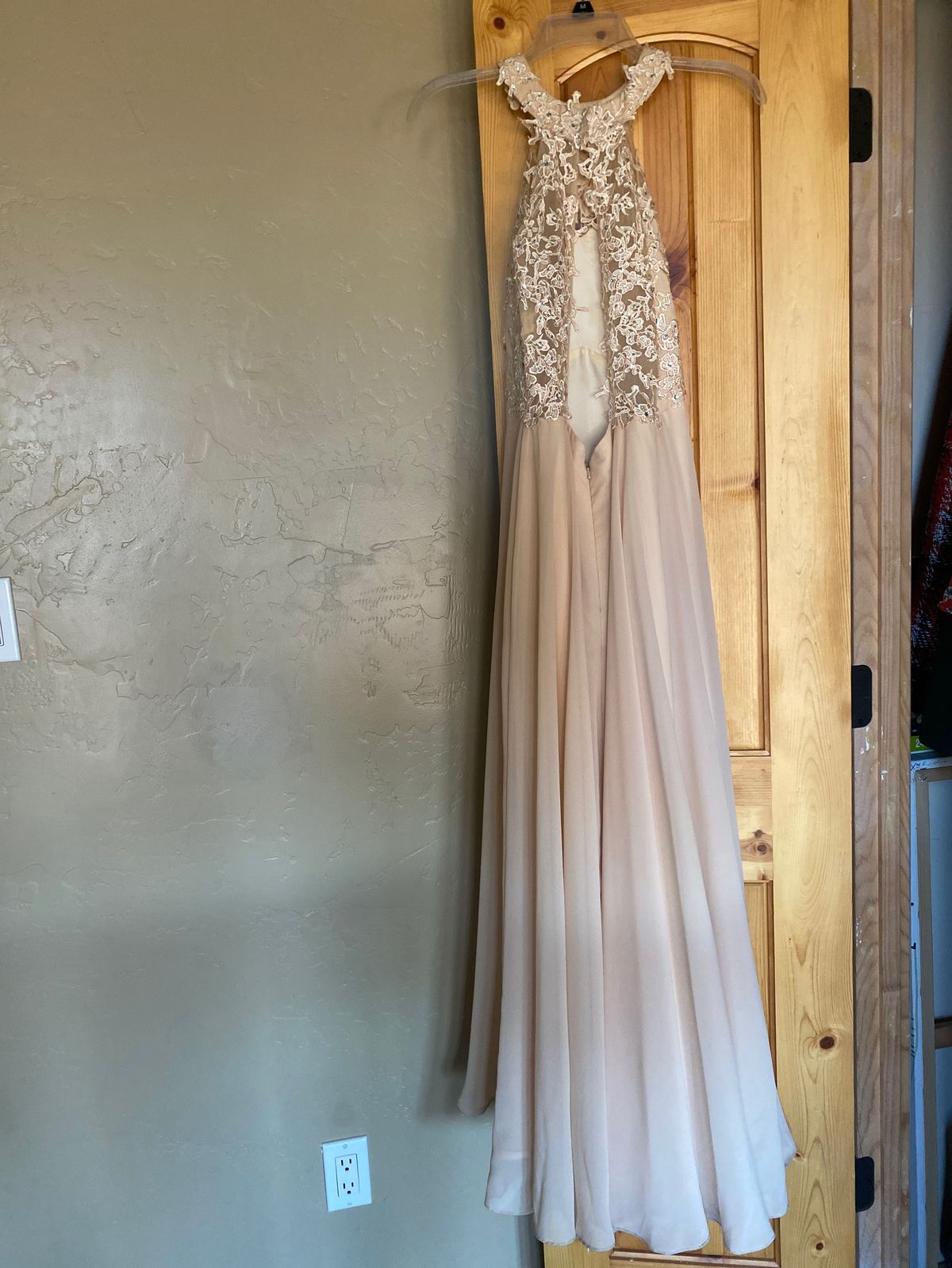 Size 6 Prom Nude Floor Length Maxi on Queenly