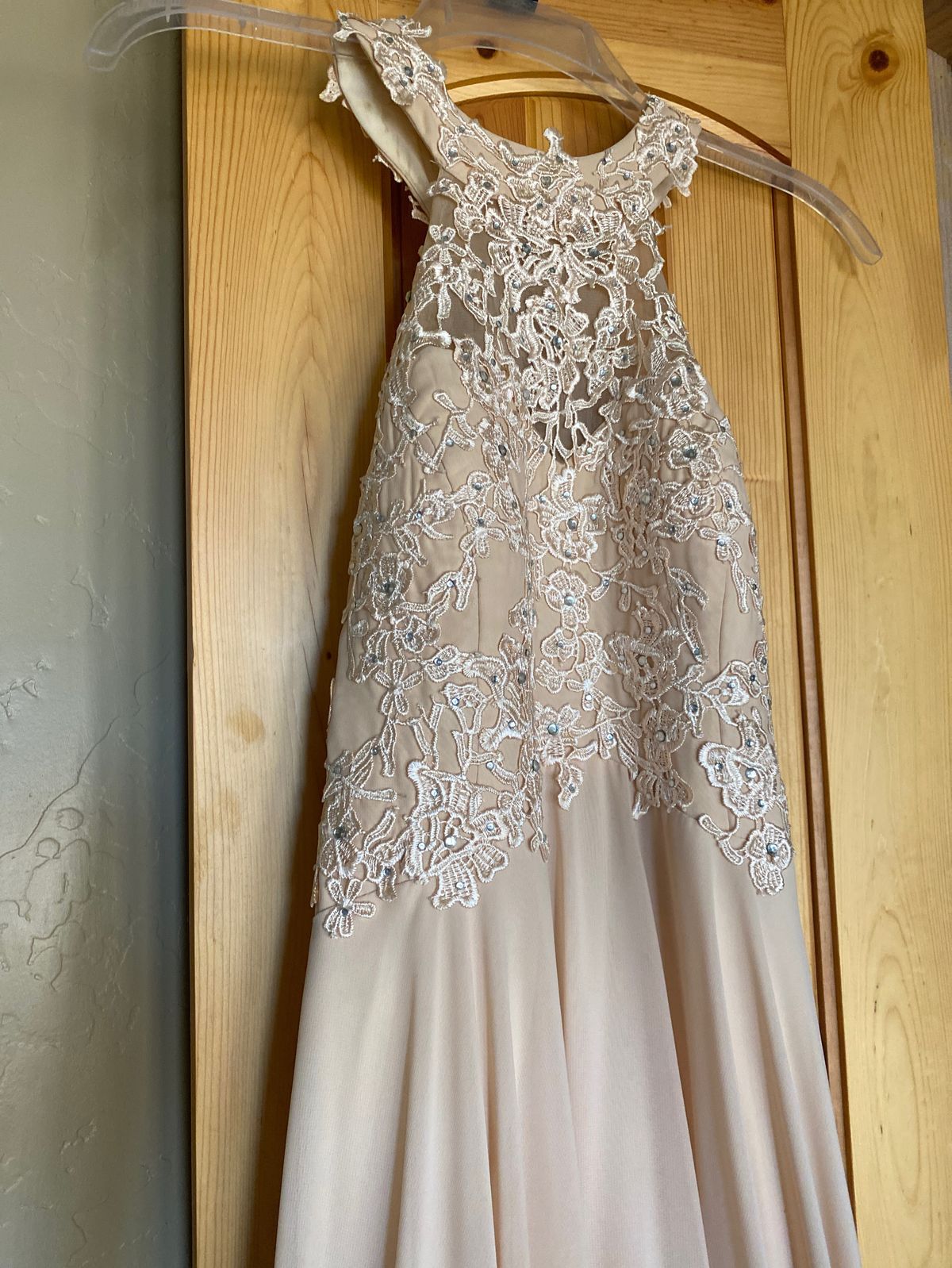 Size 6 Prom Nude Floor Length Maxi on Queenly