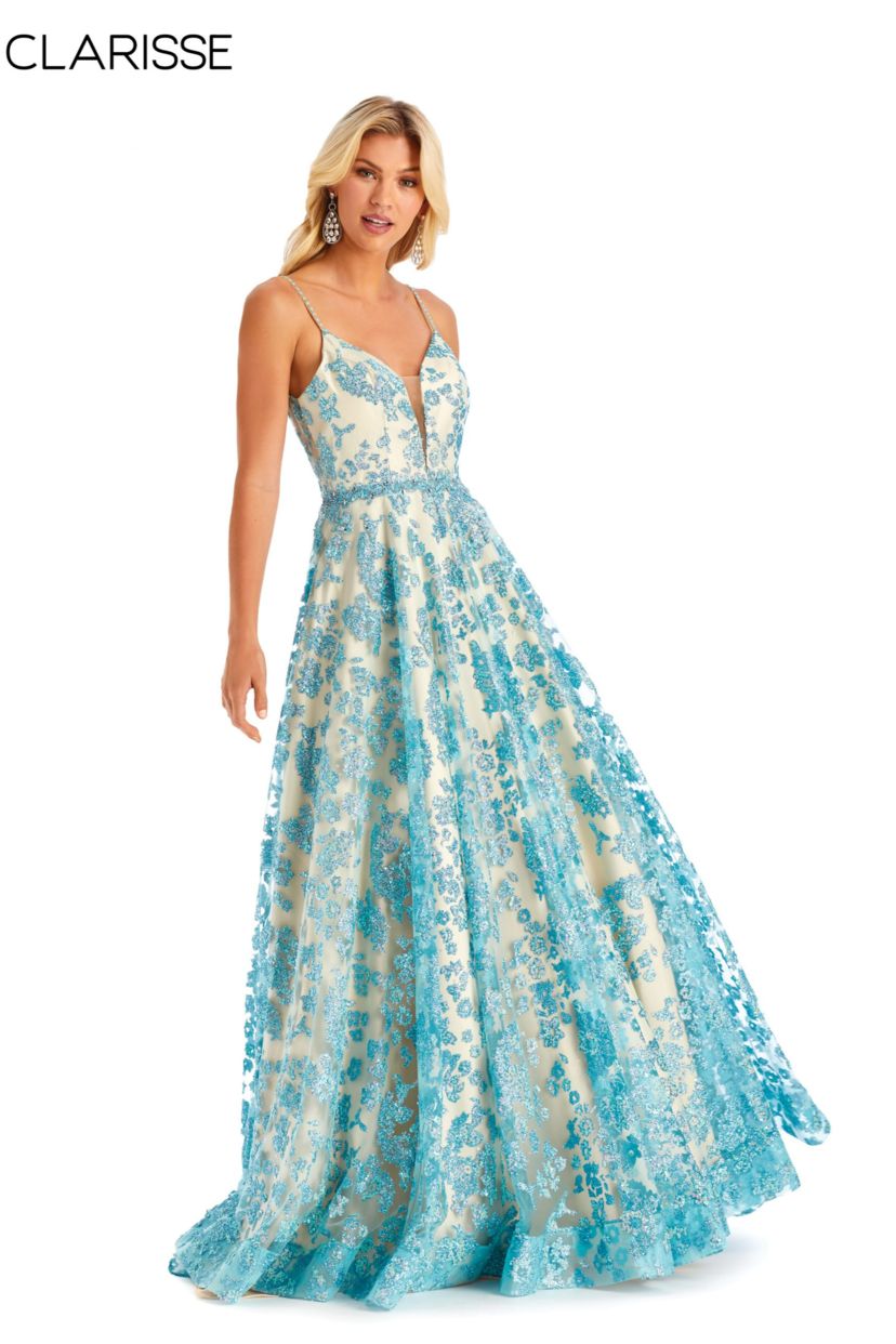 Style 7165 Clarisse Size 2 Turquoise Blue Ball Gown on Queenly