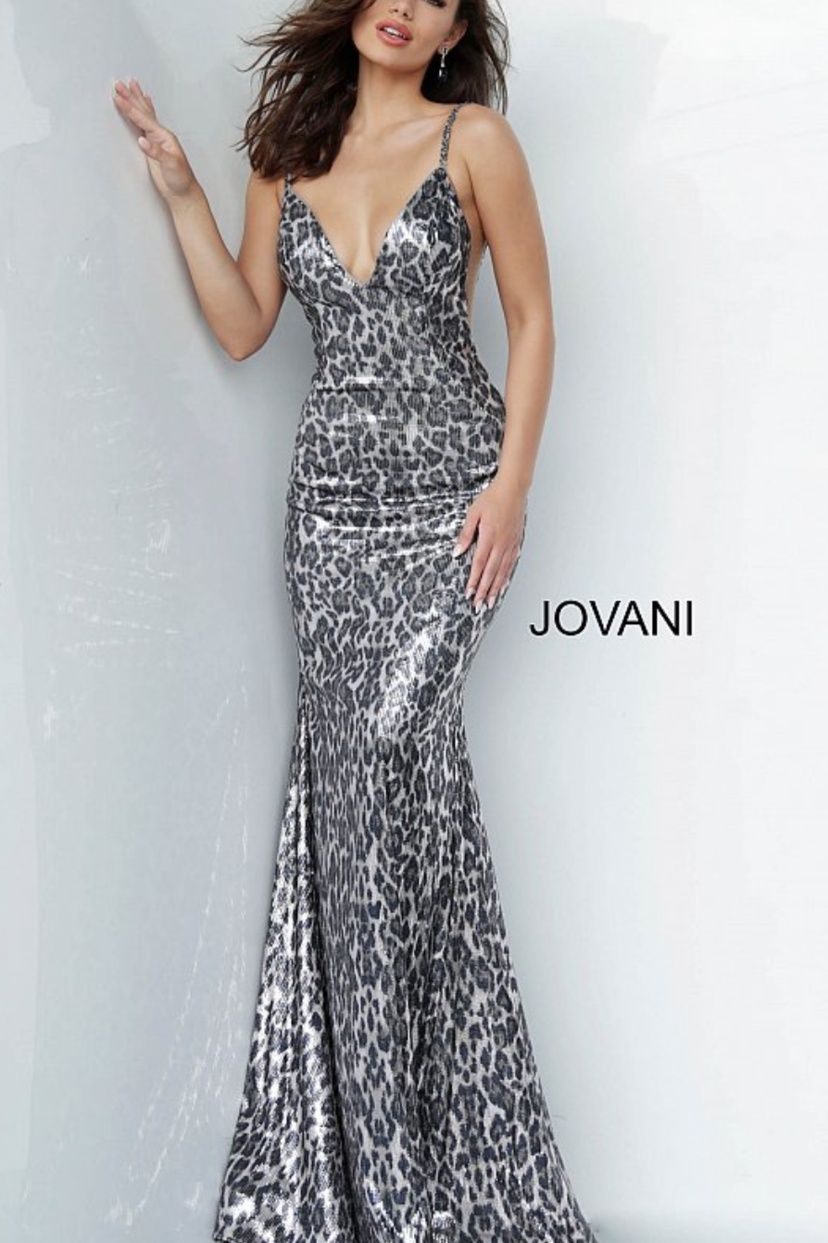 Style JOVANI 4087 Jovani Size 4 Silver Floor Length Maxi on Queenly
