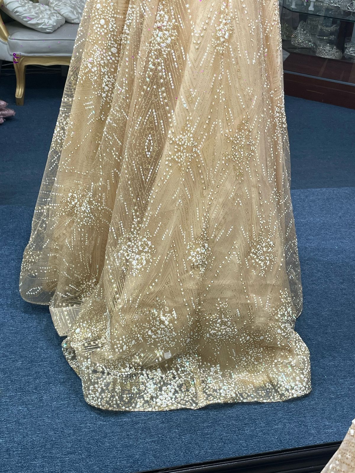 Let’s Size XL Prom Gold A-line Dress on Queenly