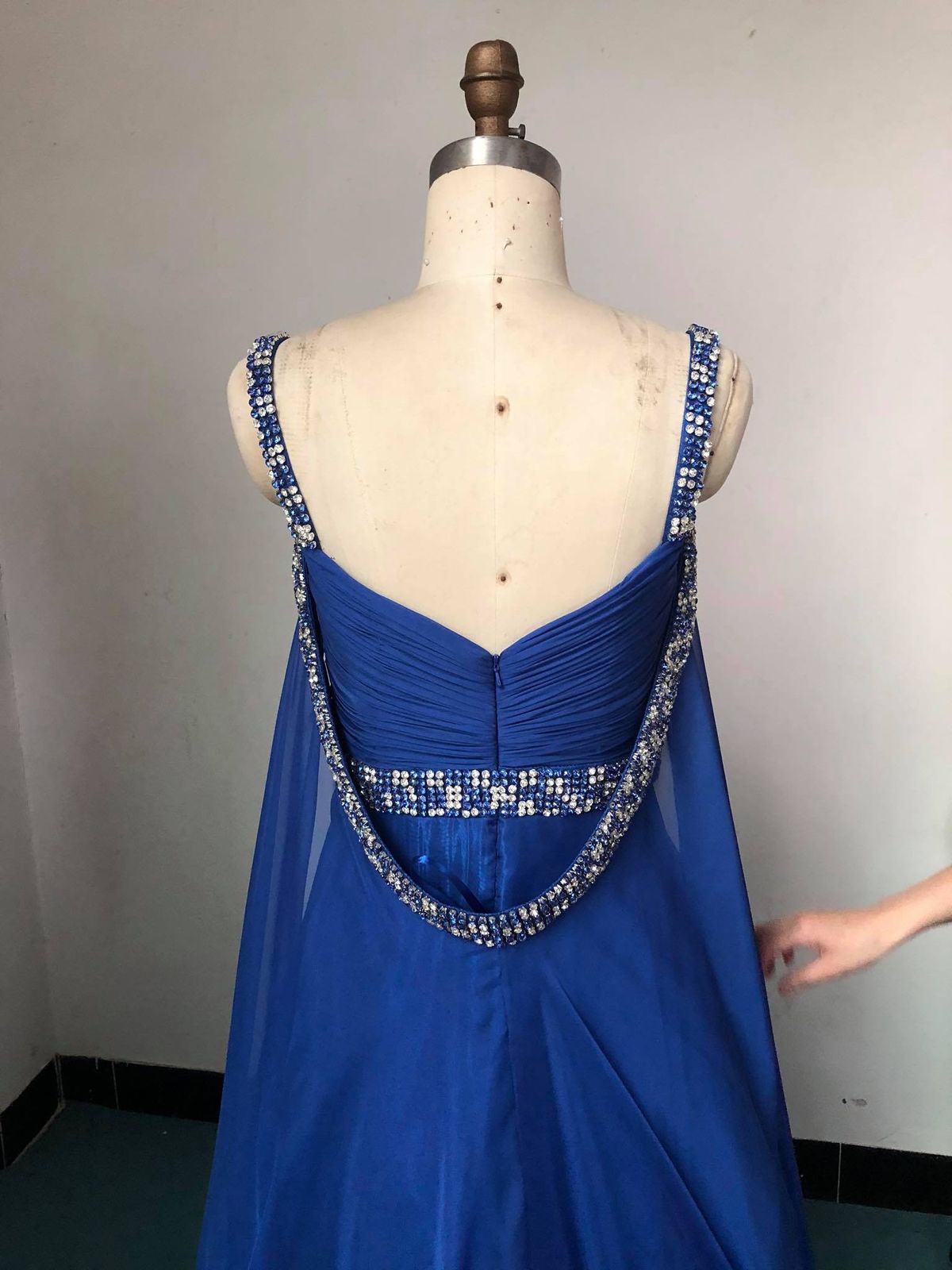 Custom Size 6 Blue A-line Dress on Queenly