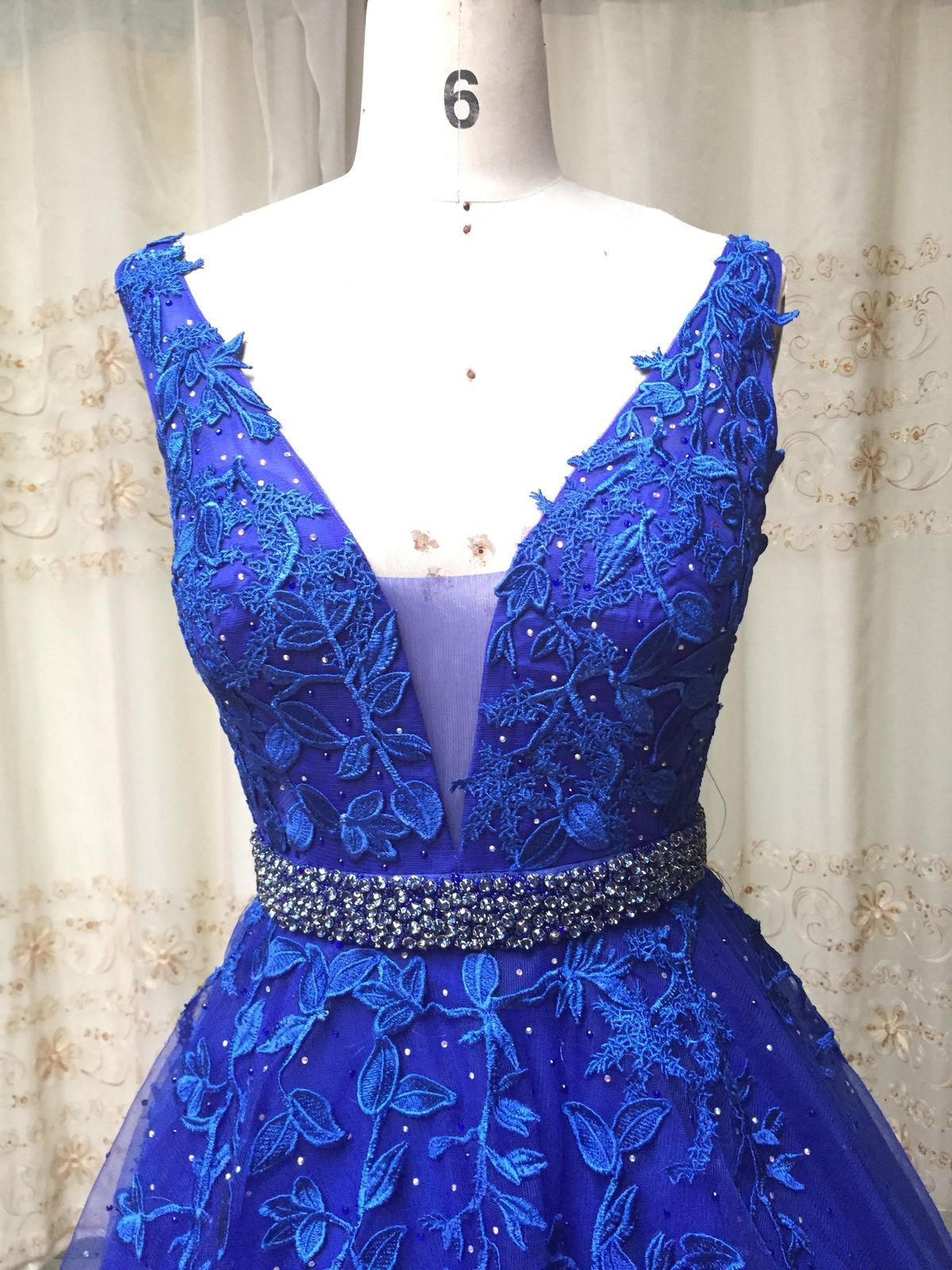 Custom Size 4 Pageant Blue Ball Gown on Queenly