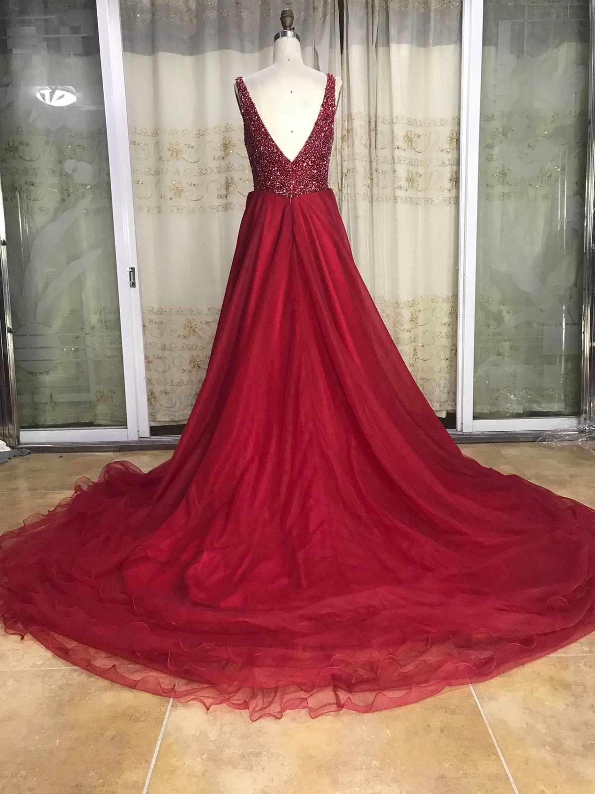 Custom Size 6 Red Dress With Train on Queenly