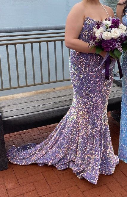 Portia and Scarlett Size 12 Prom Purple Mermaid Dress on Queenly