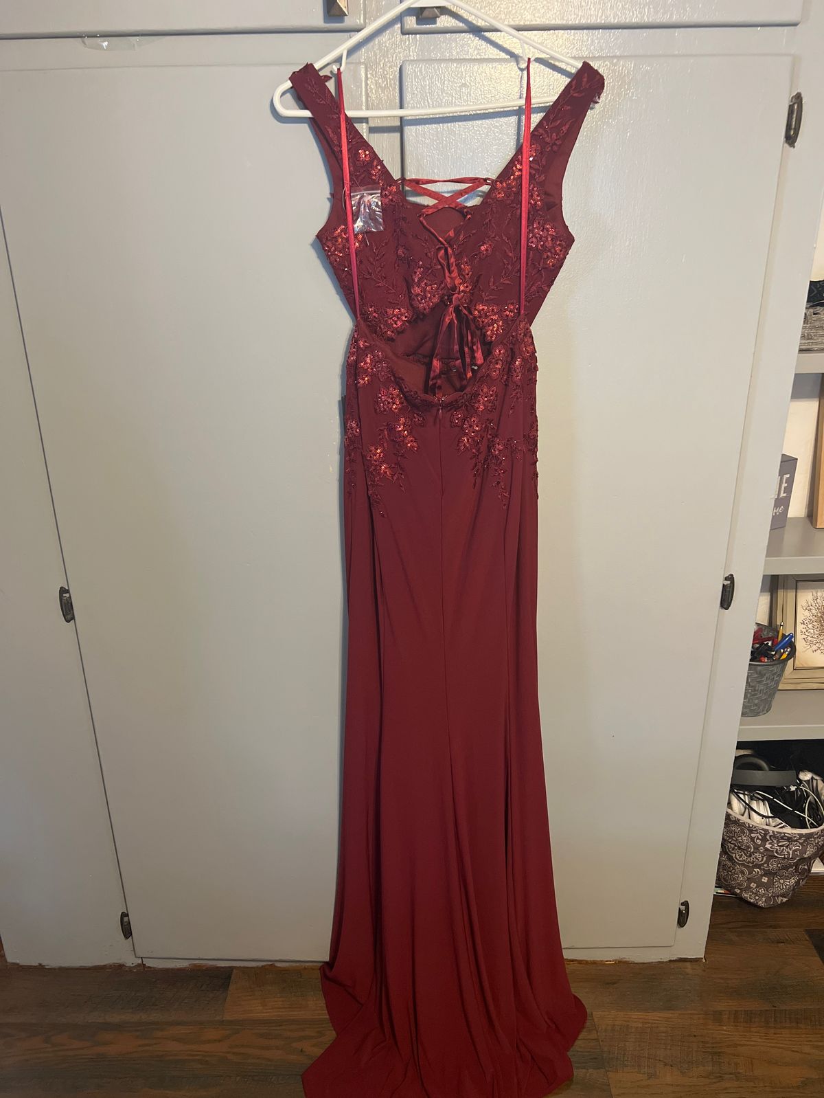 Size 4 Prom Red Floor Length Maxi on Queenly