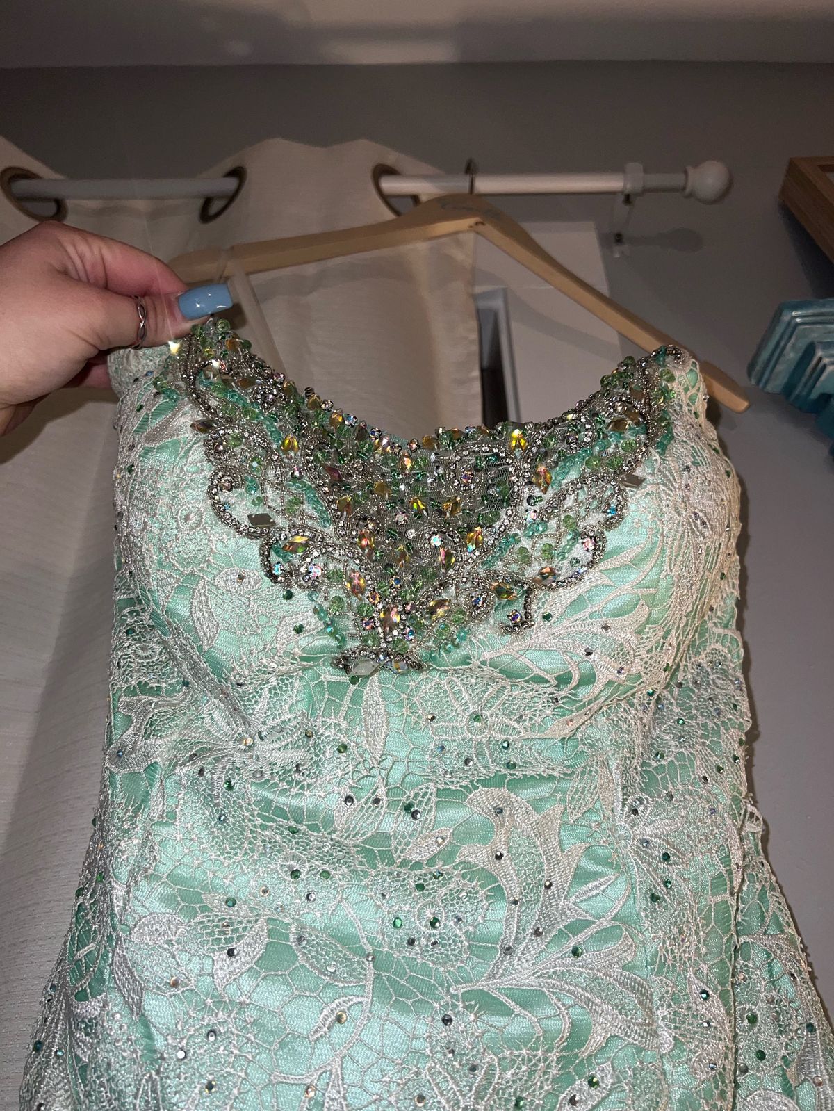 Size 12 Prom Green Mermaid Dress on Queenly