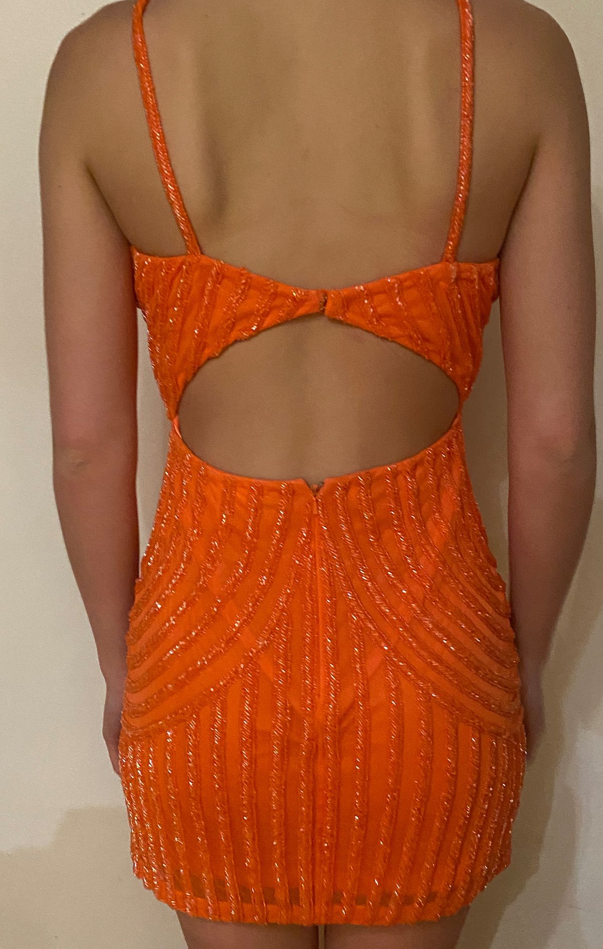 Size 2 Homecoming Orange Cocktail Dress on Queenly