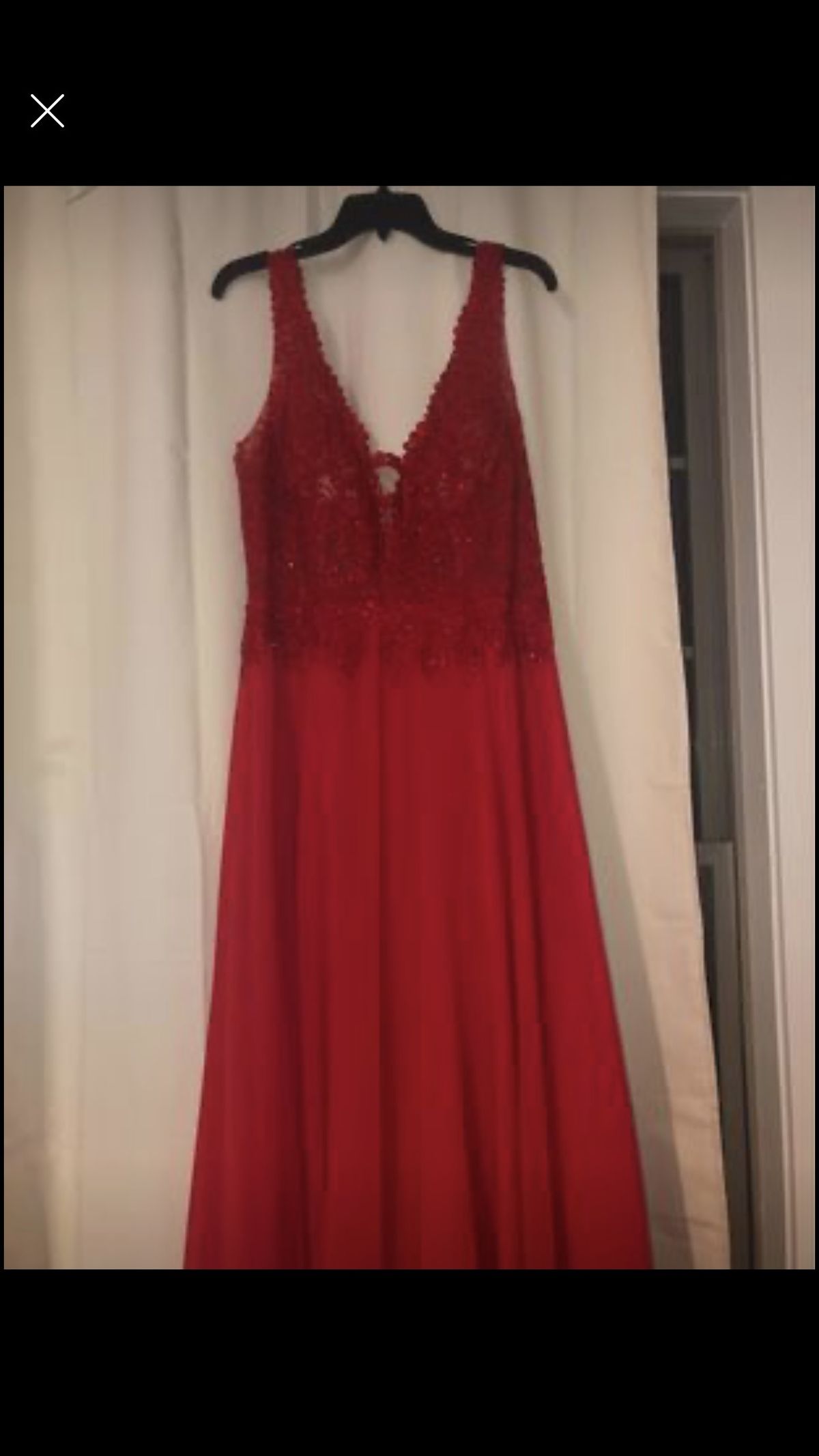 Plus Size 16 Prom Red Floor Length Maxi on Queenly